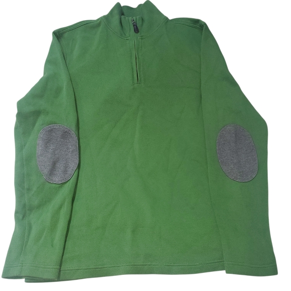 Banana Republic Other - Banana Republic Green Zip-Up Sweater Gray Patches Size M Saint Patrick's Day